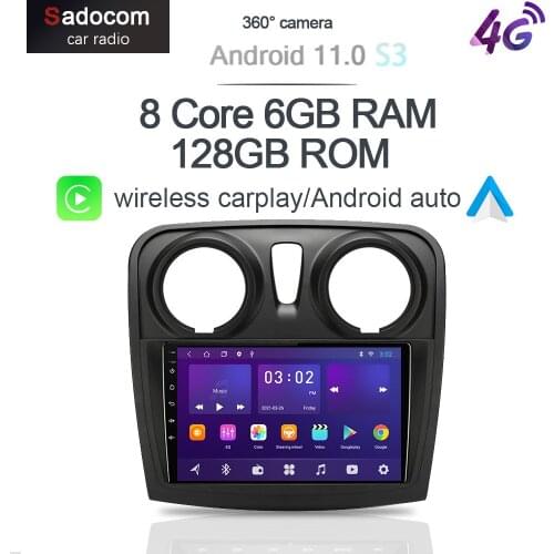 360 Camera Carplay 6GB+128GB Android 10.0 Car DVD Player GPS WIFI Bluetooth RDS Radio For Renault Logan 2 2012 - 2019 Sandero 2