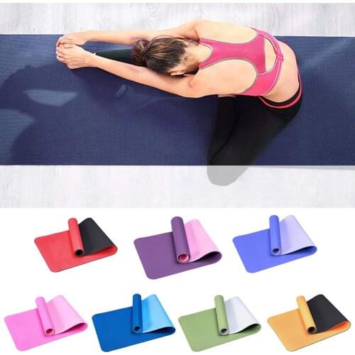 6mm TPE Anti-slip Thicken Gym Fitness Training Exercise Pilates Yoga Mat Cushion Enlarged Fitness Mat Yoga Mat Gym Exercise Mat