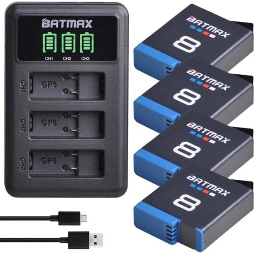 For GoPro Hero 8 hero 7 hero8 Black Battery GoPro 5 Hero 6 Battery Akkus + LED USB Charger for Go Pro Hero 8