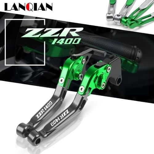 For Kawasaki ZZR1400 Motorcycle Aluminum Adjustable Folding Extendable Brake Clutch Levers ZX1400 ZX14R ZZR 1400 2006-2016 Parts