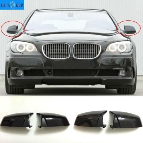 2PCS Car Auto Carbon Fiber Side Mirror Covers Caps Side Rearview Covers Set Fit for BMW E60 F10 5 Series 2008-2013
