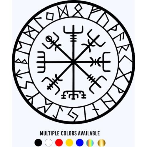 CK20807# Die-Cut Vinyl Decal Vegvisir Compass Car Sticker Waterproof Auto Decors on Bumper Window Laptop