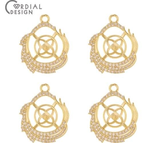 Cordial Design 20Pcs 19*23MM Jewelry Findings & Components/Blank Tray/CZ Pendant For Necklace/Jewelry Accessories/Hand Made/DIY