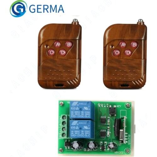 GERMA 433MHz Universal Remote Control Switch DC 12V 2 CH RF Relay Receiver Module + 433Mhz Wireless Remote Control Switch Gate
