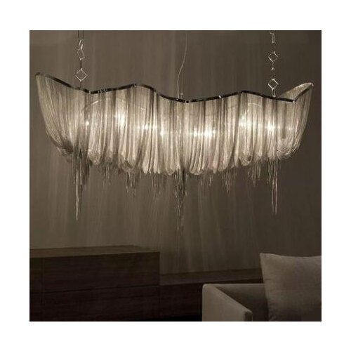 Italian creative art restaurant chandelier post-modern minimalist villa hotel living room lamp tassel decoration exhibition hall