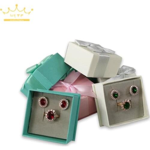 Rings Packaging Box Wholesale Jewelry Gift Box Earring Storage Organizer Supplies for Jewellry Store 24pcs/Lot 6*6*3.5cm
