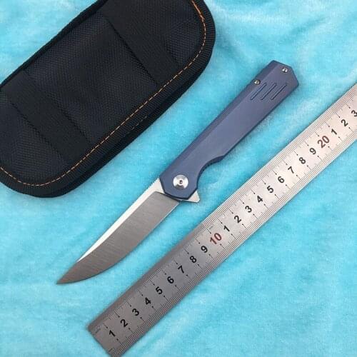 LEMIFSHE L068 new Flipper m390 blade ceramic bearing folding knife titanium alloy handle outdoor fruit knife EDC