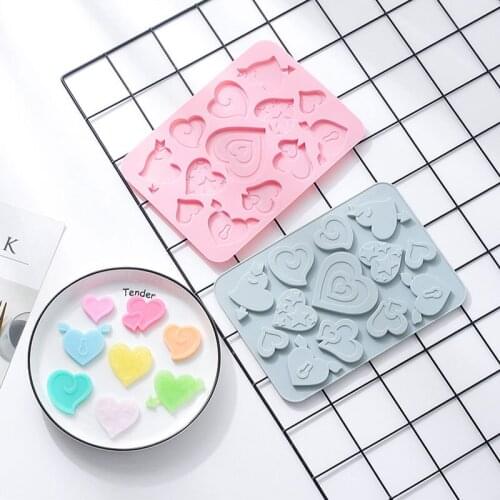 Valentines Day Lovely Cookie Fondant Silicone Molds Bakeware for Oven Refrigerator DIY Chocolate Epoxy Soft Candy Baking Tools
