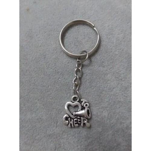 Fashion Jewelry Vintage "I love cheering cry"Charm Keychain Gifts Fit DIY Key Chain Free shipping 3