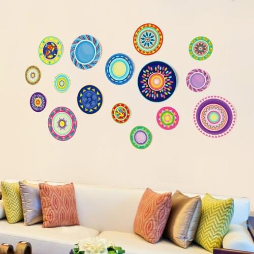 Wall sticker stickers circular plate art personality creative living room hotel art background wall paper decorations