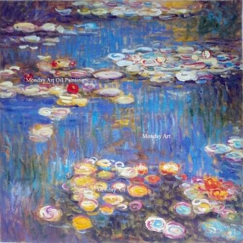 Wall Art Canvas Claude Monet Oil Painting Sleeping Lotus Landscape Oil Painting Impressionist Poster Picture for Living Room