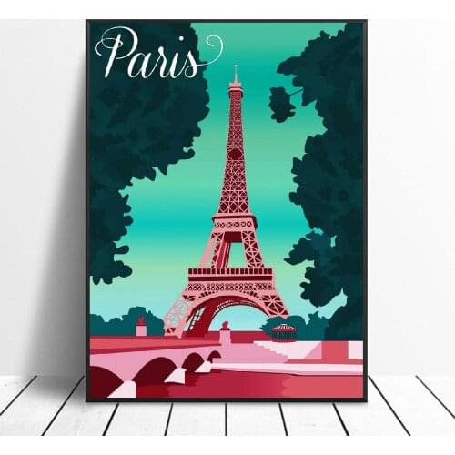 Paris Travel Canvas Print Wall Art Poster Picture Modern Minimalist Bedroom Living Room Decoration No Frame