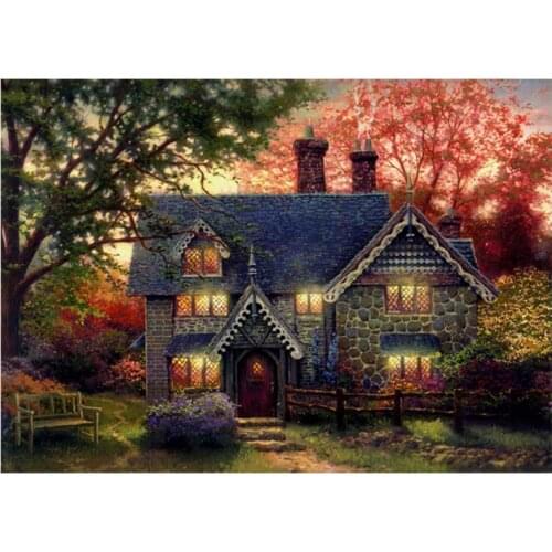 New Paper Puzzle 1000 Pieces Adult/Child Manual Assembly Educational Toys Adornment Picture-European Style Country Cottage