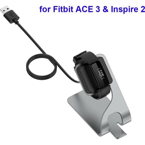 Charger Stand for Fitbit Inspire 2, Ace 3 Activity Tracker USB Aluminum Charging Dock 5ft 150cm Fitness Tracker Accessories