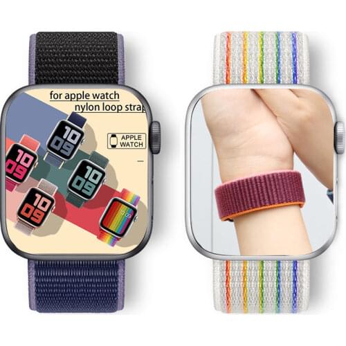 Nylon loop strap for Apple watch band 44mm 40mm iwatch band 42mm 38mm smartwatch belt bracelet correa apple watch 5 4 3 2 6 se