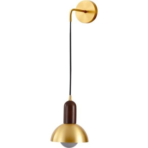 Luxury Copper Bedside Led E27 Wall Lamp Gold Lustre Modern Light Fixtures for Living Room Decor Bedroom Background Aisle Study