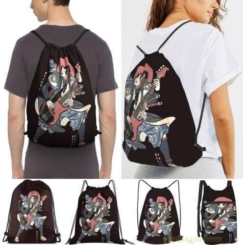 Men Sackpack Strap Bags Samurai Bassist Women Purpose Drawstring Backpacks Outdoor Travel Backpacks For Gym Training Fitness Bag