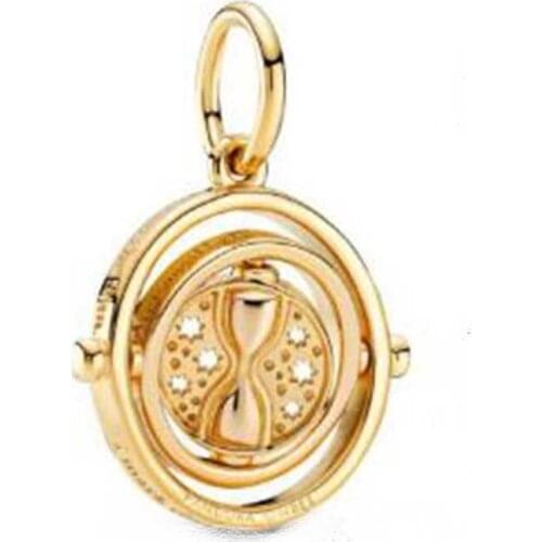 Spinning Time Turner Pendant Charm 100% Real 925 Sterling Silver Spinning Time Turner Charms Fit Necklace/ Bracelet Diy Jewelry