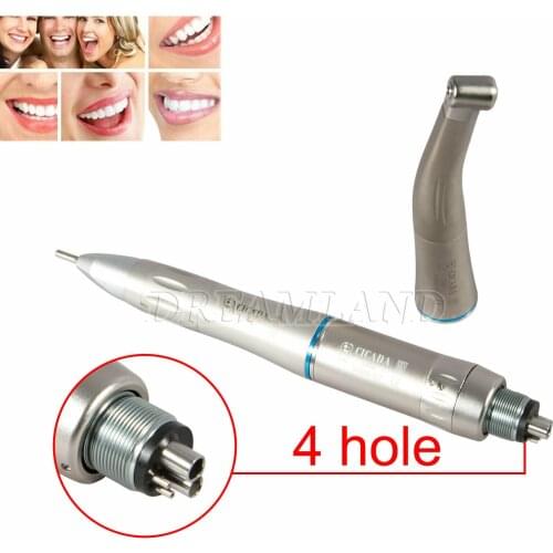 Dental Inner Water Spray Cooling System Low Speed Contra Angle Straight Handpiece Air Motor 4 Holes Dental Material Tools