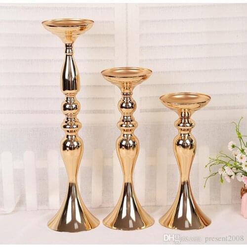 Wedding Candle Holder 32/38/50cm silver/gold Romantic Standing Candlestick Flower Stands Silver Candelabra