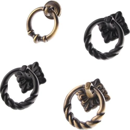 1 Pcs 5 Type Vintage Cabinet Knobs Drawer Dresser Door Bin Cupboard Drop Ring Pulls Handle Antique Chic Dresser Knobs