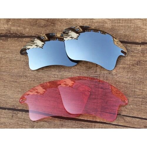 Vonxyz 2 Pairs Chrome Mirror & Pink Replacement Lenses for-Oakley Fast Jacket XL Frame
