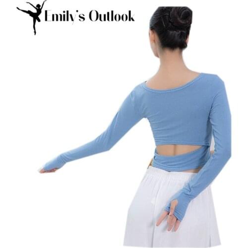 Womens Ballet Ribbed Sweater Knit Wrap Top Soft Pink Long Sleeve Warm Up Blouse Ballerina Outwear With Finger Hole Adults