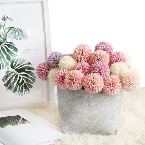 1/2/5pcs Artificial Flowers Dandelion Silk Bouquets Fake flower Simulation Flannel Flowers Home Party Wedding Decoration