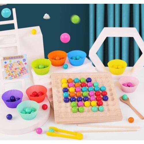 1pc Montessori Early Childhood Children Wooden Clip Ball Puzzle Parent-child Interactive Toy Children Gift Education Gift