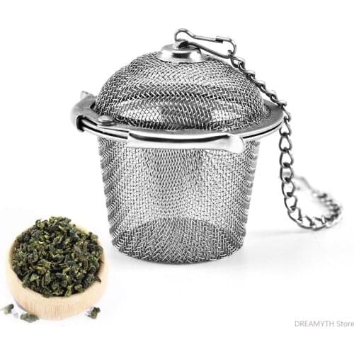 1 PCS New Essential Stainless Steel Ball Tea Infuser Mesh Filter Strainer w/hook Loose Tea Leaf Spice Home Kitchen Accessories