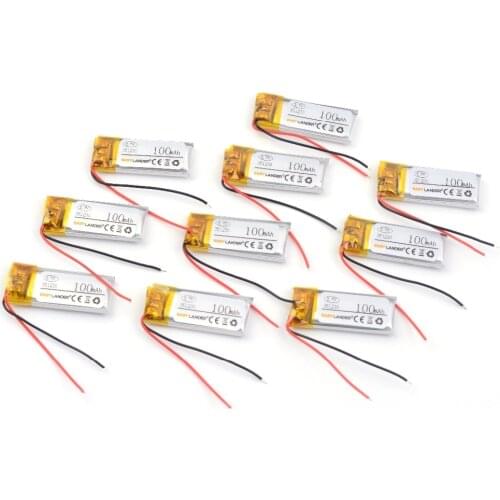 10pcs/Lot 351230 3.7V 100mAh li Polymer Li-ion Battery For bluetooth headset Bracelet Wrist Smart Watch recorder read pen