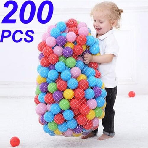200 Pcs Colorful Ball Soft Plastic Ocean Ball Funny Baby Kid Girl Boy Swim Pit Toy Water Pool Ocean Wave Ball Dia 5.5cm
