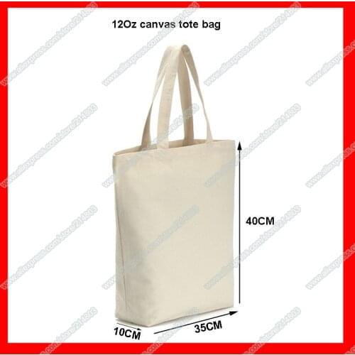 200pcs/lot) Size 35x40x10cm High quality Wholesale blank tote cotton canvas bag with custom logo