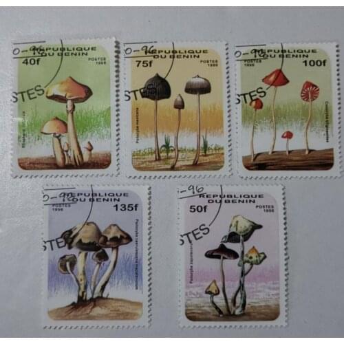5PCS Beninese mushroom1996 ， Post Stamps Postage Collection