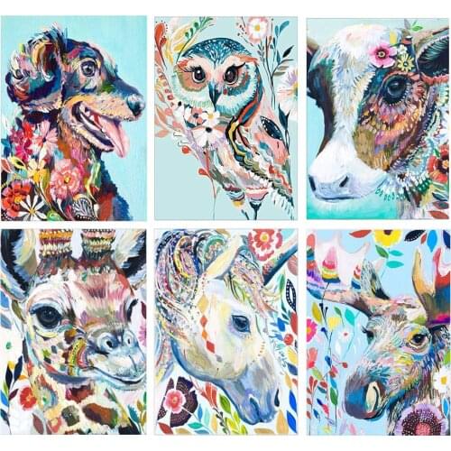 5d diamond painting colorful animal round diamond full diamond diy cross stitch diamond embroidery decorative painting