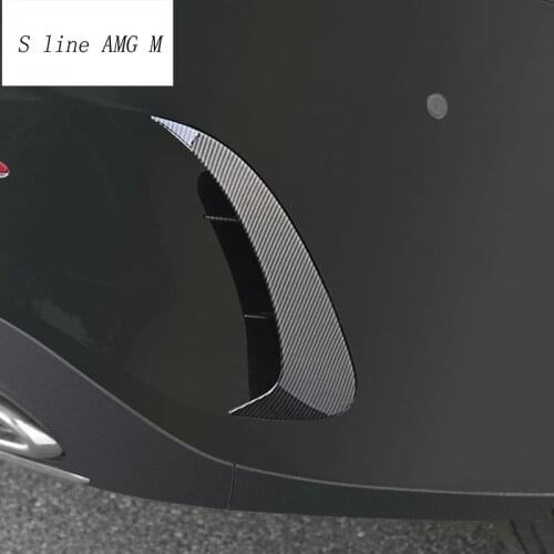 Car styling for Mercedes Benz A Class W177 Trunk Rear fog lamp grille slats auto lights covers Stickers Carbon fiber Accessories