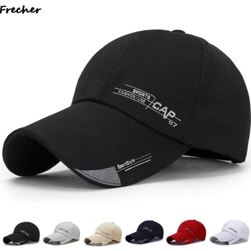 2021 New Sports Cap Mens Hat For Fish Outdoor Fashion Line Baseball Cap Long Visor Brim Shade Snapback Sun Hat Dropshipping
