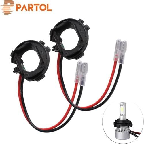 Partol H7 LED Base Holders Headlights Bulbs Adapter Sockets Car LED Headlamp Clip Retainer Adaptor Kit for VW Golf MK7