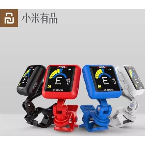 AROMA Guitar Tuner Rotatable Clip-on Tuner LCD Display USB Charging Score Display Universal for Multiple Instruments
