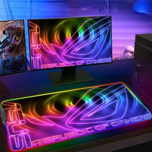 ASUS Gamer Mouse Pad RGB Large Extended Luminous Computer Mat XXL Desktop 7 Colors LED Desk Mat Gaming Mousepad Keyboard Pad ROG