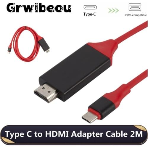 USB C to HDMI-compatible Cable Type-c to HDMI-compatible 4K Adapter Cables for MacBook Samsung Galaxy S9/S8 Huawei USB 3.1 Cable