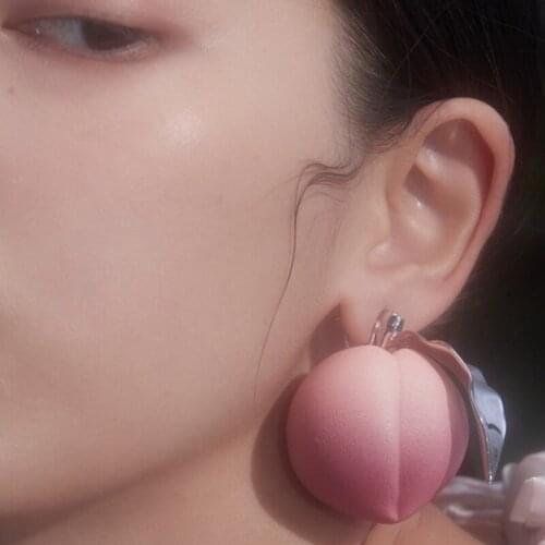 Summer personality creative peach earrings trend leisure exaggeration series large banquet party earrings for women holiday gift