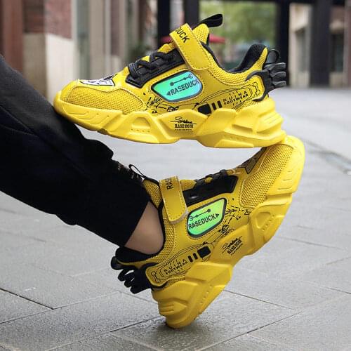 Fashion Yellow Kids Sneakers Boys Outdoor Sports Shoes Children Unisex Letter Print Running Shoes For Boy zapatillas para niños