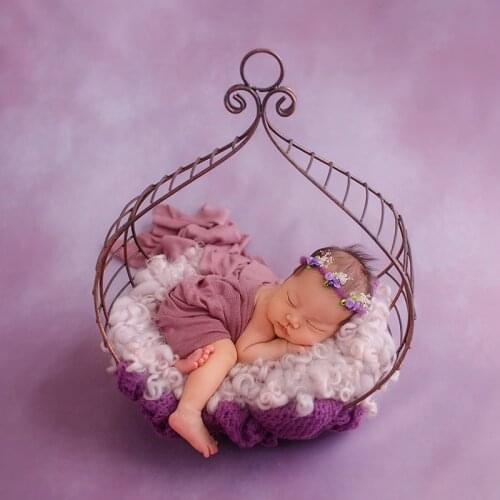 Newborn Stretch Knit Wrap Headhand Set Photography Prop Baby Floral Headband Newborn Tieback Photo Prop