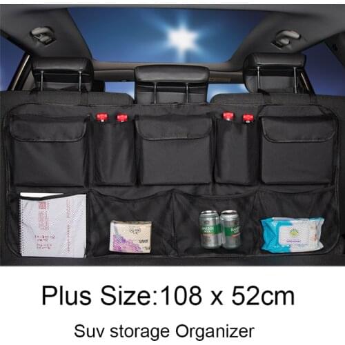 Car Rear Seat Back Organizer Auto Trunk Net Storage Bag Pocket Cover Stowing Tidying Car Interior Camping Accessories Universal