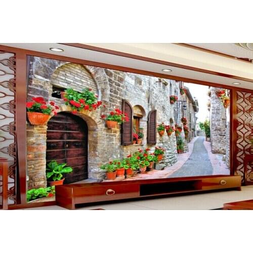 Custom photo wallpaper , village town streets for living room bedroom TV background wall waterproof papel de parede