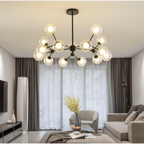 Luxury simple Nordic light Postmodern atmosphere living room bedroom crystal molecular dining room chandelier