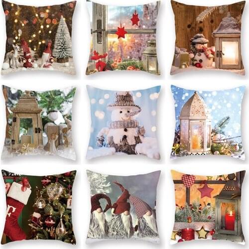 Cushion Cover Christmas Style Pillow Cover Home Sofa Car Decorative Throw Pillowcase 45x45cm