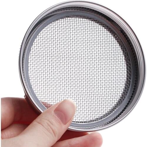 1 Set Stainless Steel Seed Growing Sprouting Mesh Screen Strainer Filter Wide Mouth Nursery Trays Cover Practical