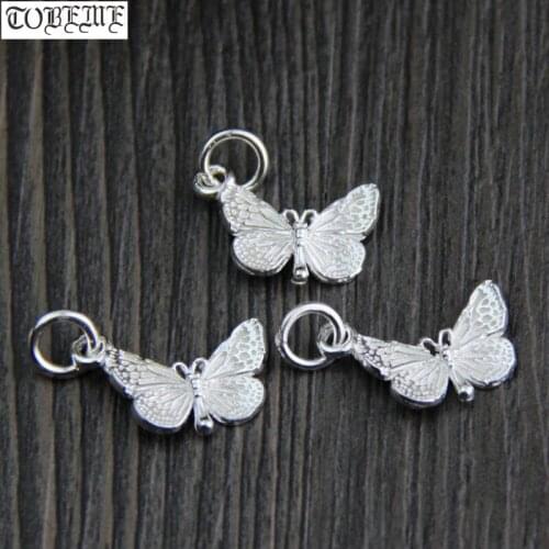 100% 925 Silver Butterfly Charm DIY Bracelet Charming Jewelry Findings Charm Small Butterfly Pendant DIY Jewelry Charm